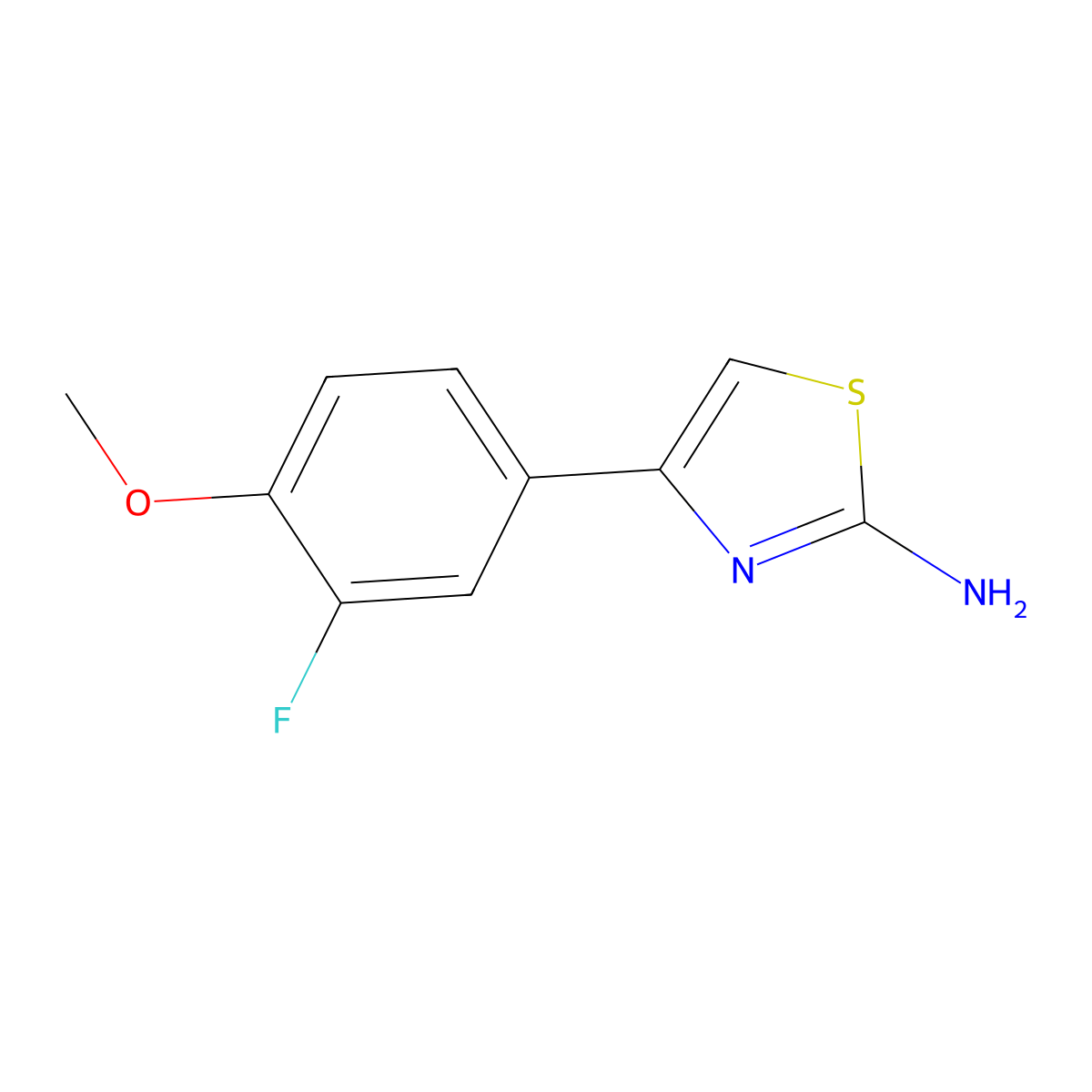 4-(3-Fluoro-4-methoxyphenyl)-2-thiazolamine molecular structure, CAS 716-75-6