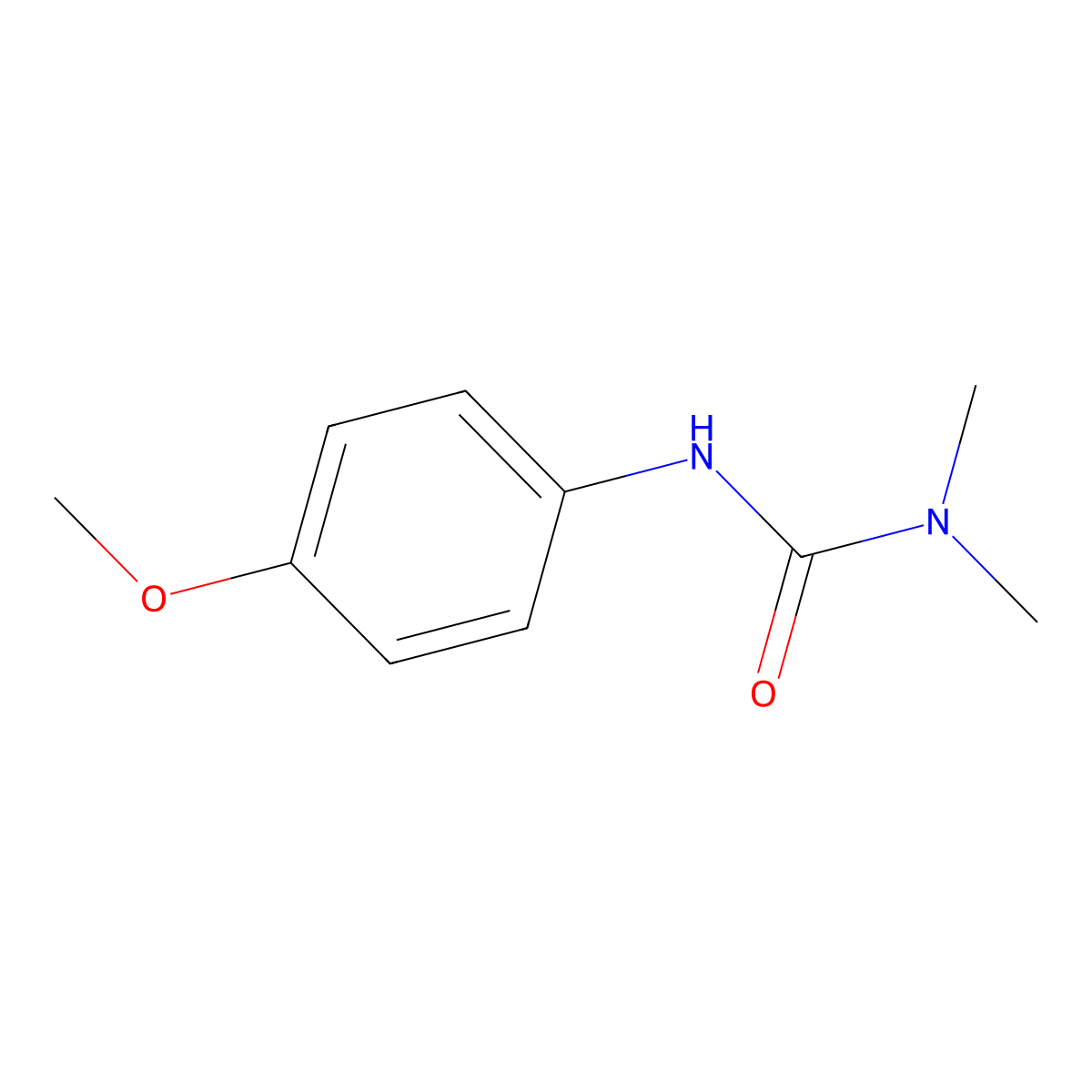 3-(4-Methoxyphenyl)-1,1-dimethylurea molecular structure, CAS 7160-02-3