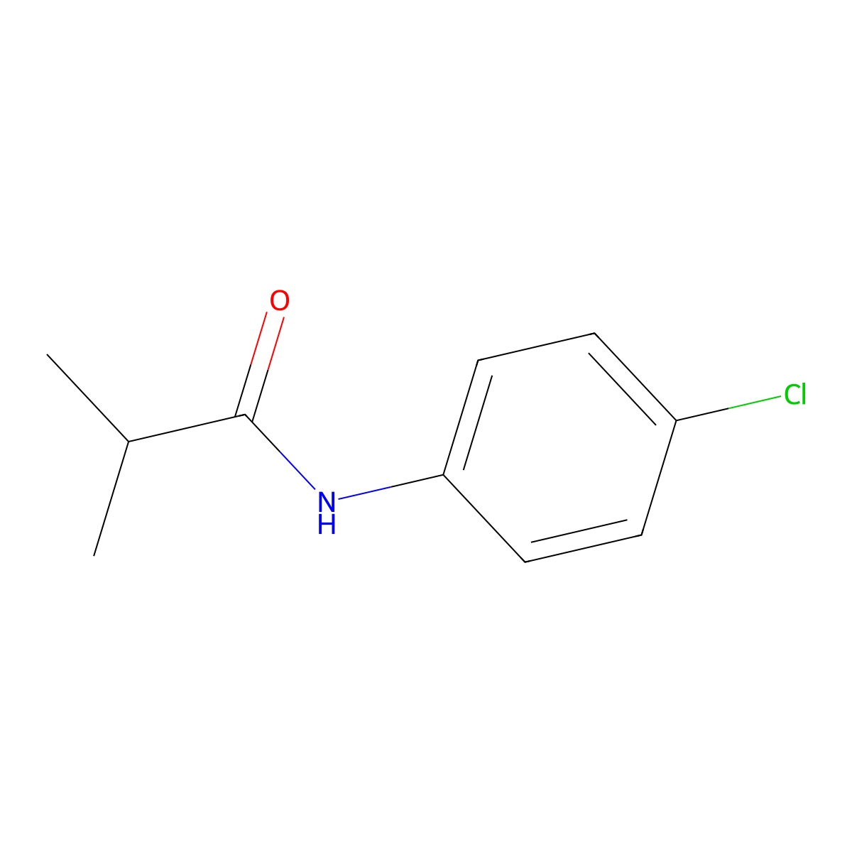 N-(4-chlorophenyl)-2-methylpropanamide molecular structure, CAS 7160-05-6