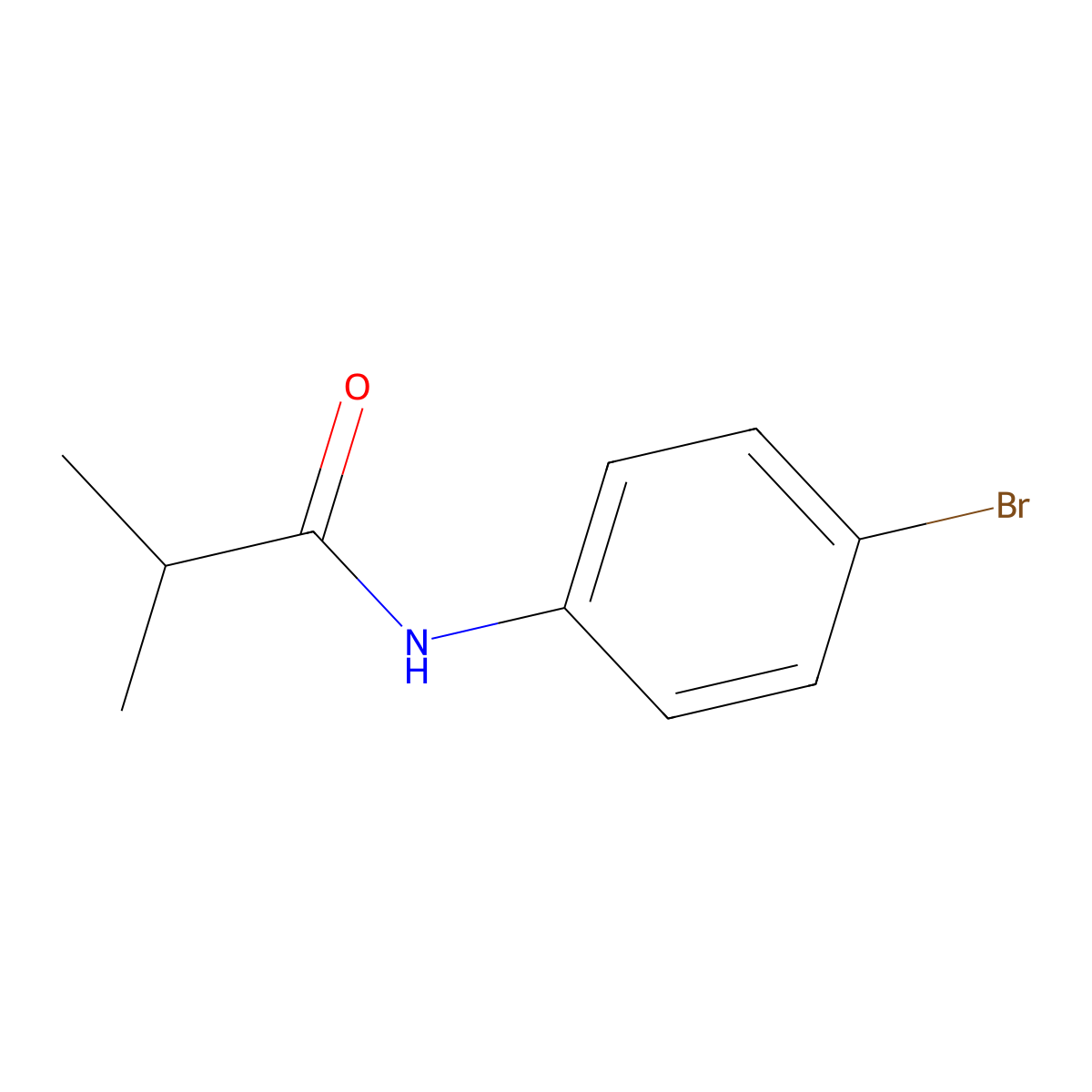 Propanamide, N-(4-bromophenyl)-2-methyl- molecular structure, CAS 7160-08-9