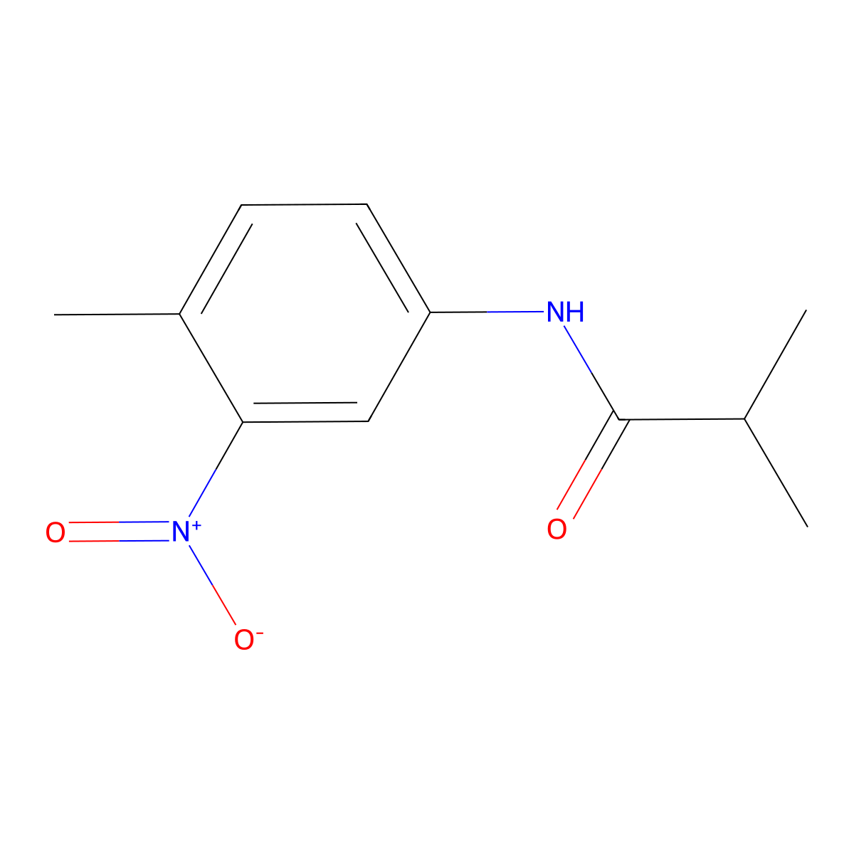 2-methyl-N-(4-methyl-3-nitrophenyl)propanamide molecular structure, CAS 7160-14-7