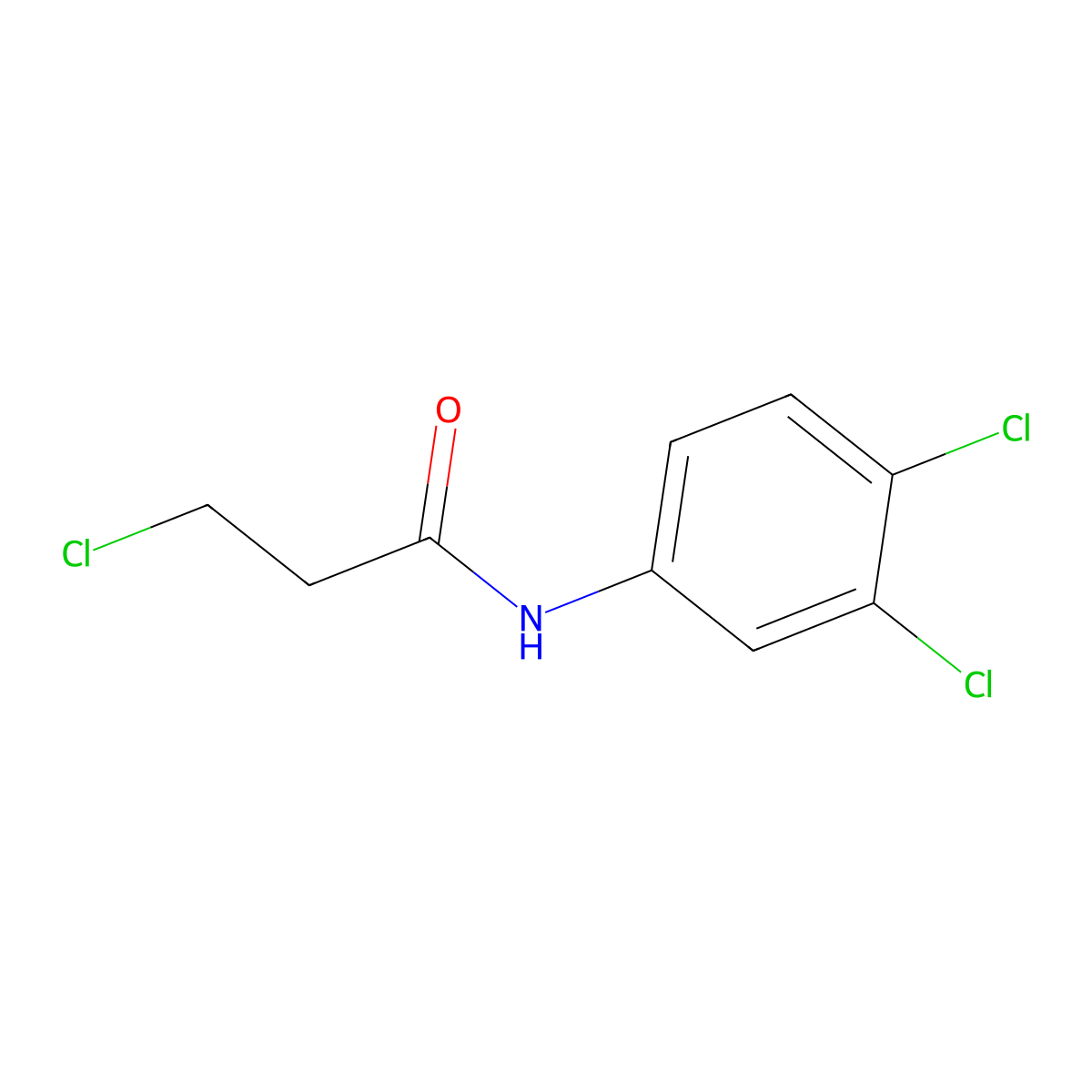 3-chloro-N-(3,4-dichlorophenyl)propanamide molecular structure, CAS 7160-21-6