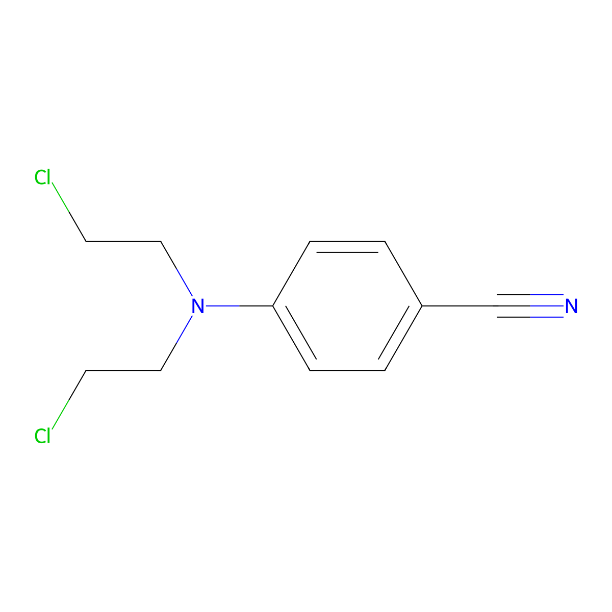 Benzonitrile, 4-(bis(2-chloroethyl)amino)- molecular structure, CAS 71601-35-9