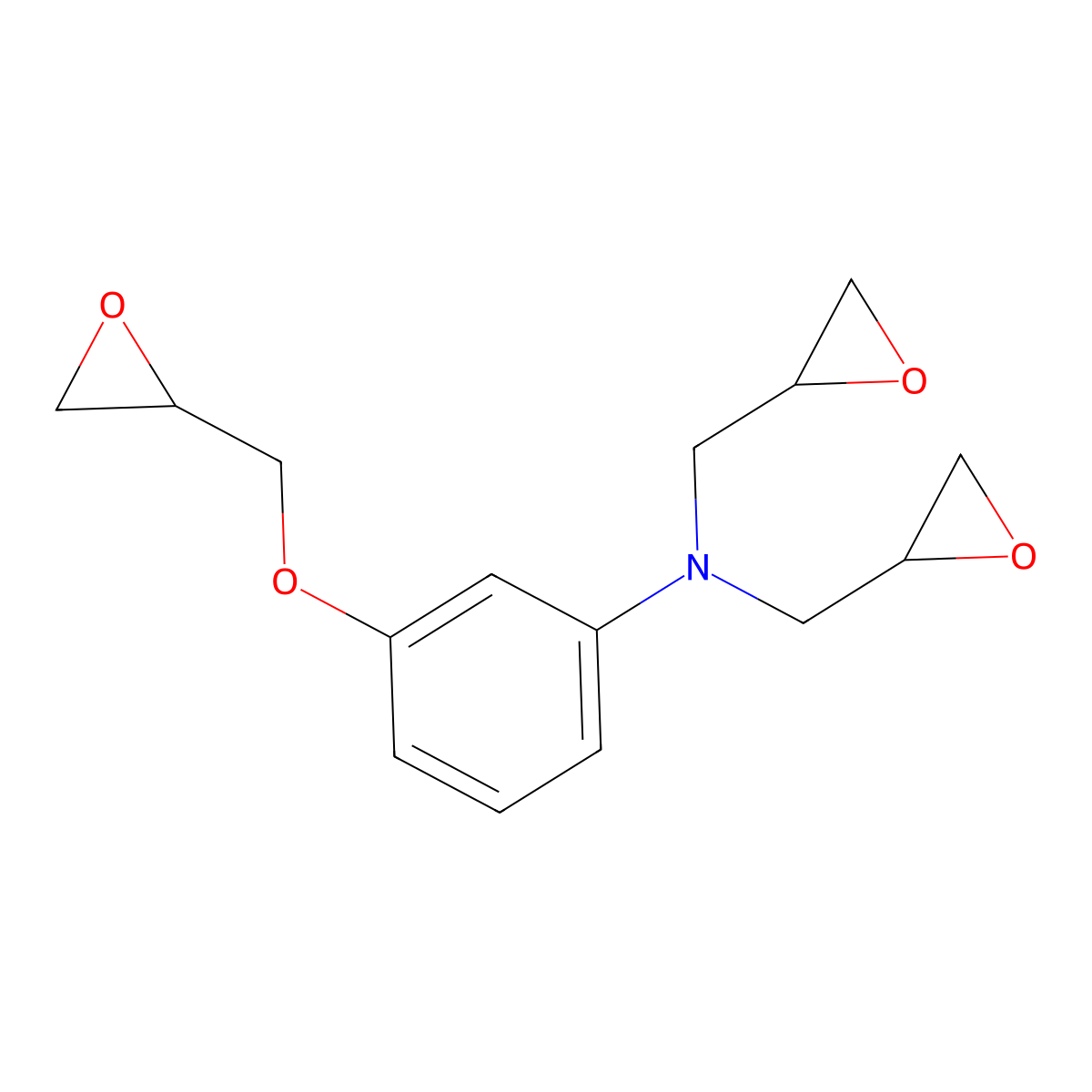 2-Oxiranemethanamine, N-[3-(2-oxiranylmethoxy)phenyl]-N-(2-oxiranylmethyl)- molecular structure, CAS 71604-74-5