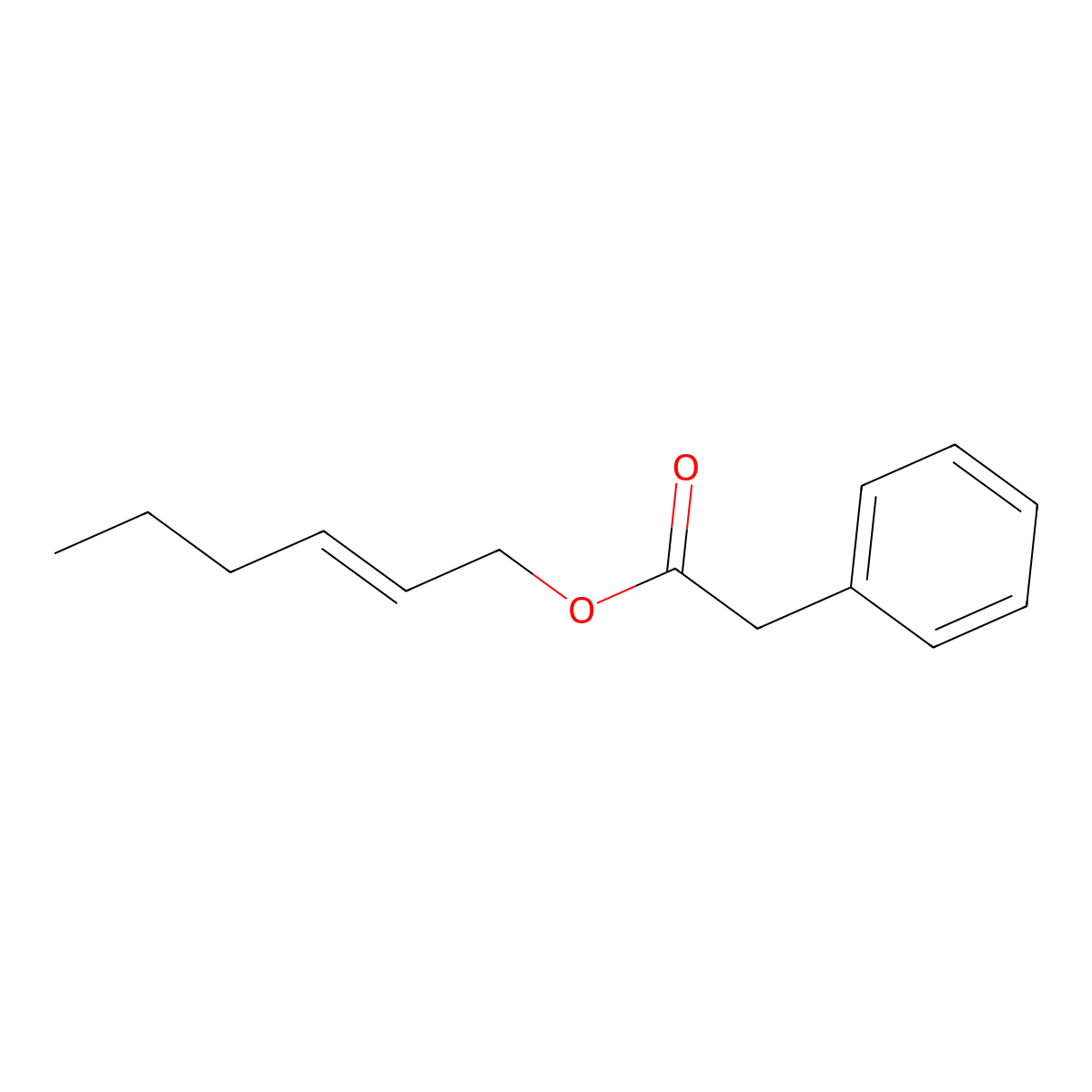 Hex-2-enyl 2-phenylacetate molecular structure, CAS 71605-86-2