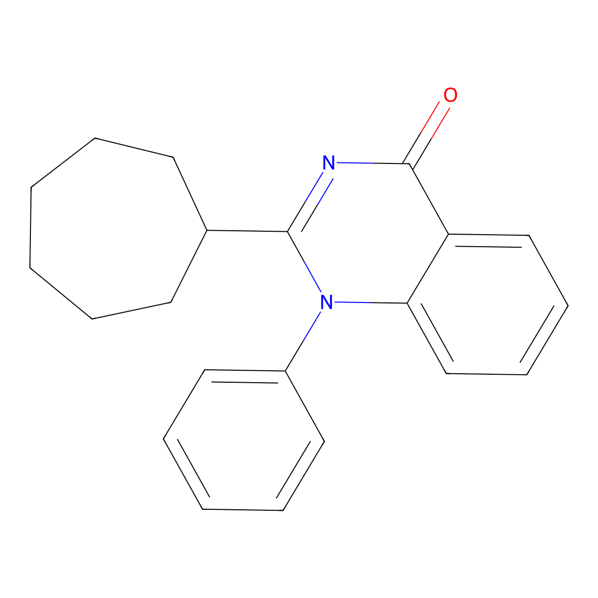 2-Cycloheptyl-1-phenylquinazolin-4(1H)-one molecular structure, CAS 71608-84-9
