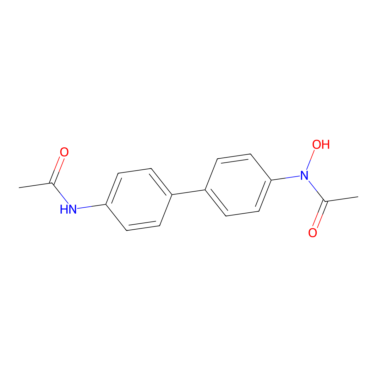 N-Hydroxy-N,N'-diacetylbenzidine molecular structure, CAS 71609-22-8