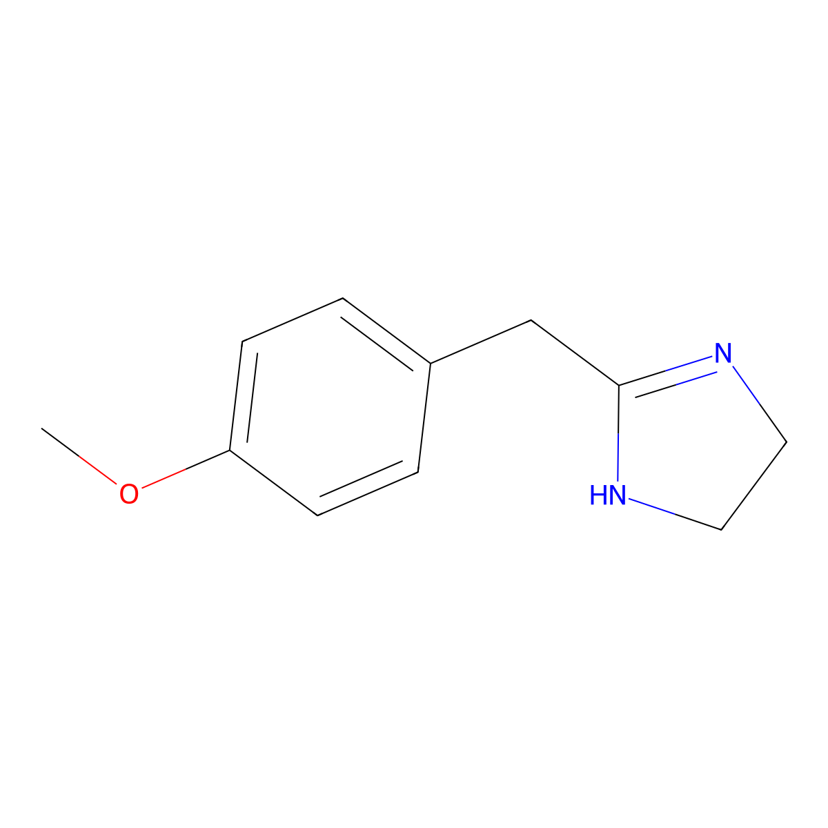1H-Imidazole, 4,5-dihydro-2-((4-methoxyphenyl)methyl)- molecular structure, CAS 71609-39-7