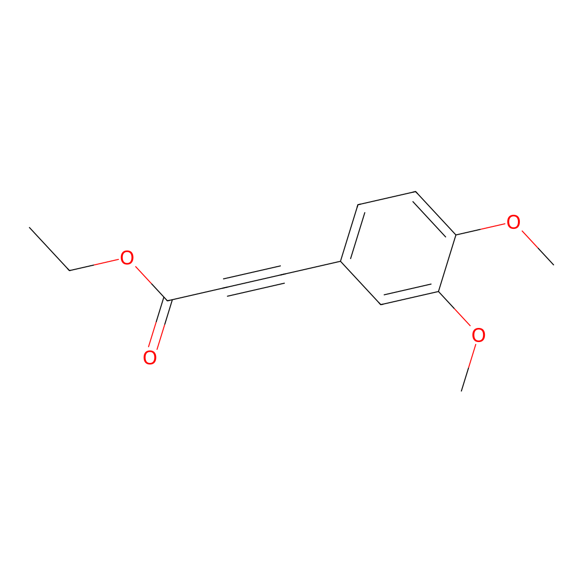 Ethyl 3-(3,4-dimethoxyphenyl)-2-propynoate molecular structure, CAS 71616-34-7