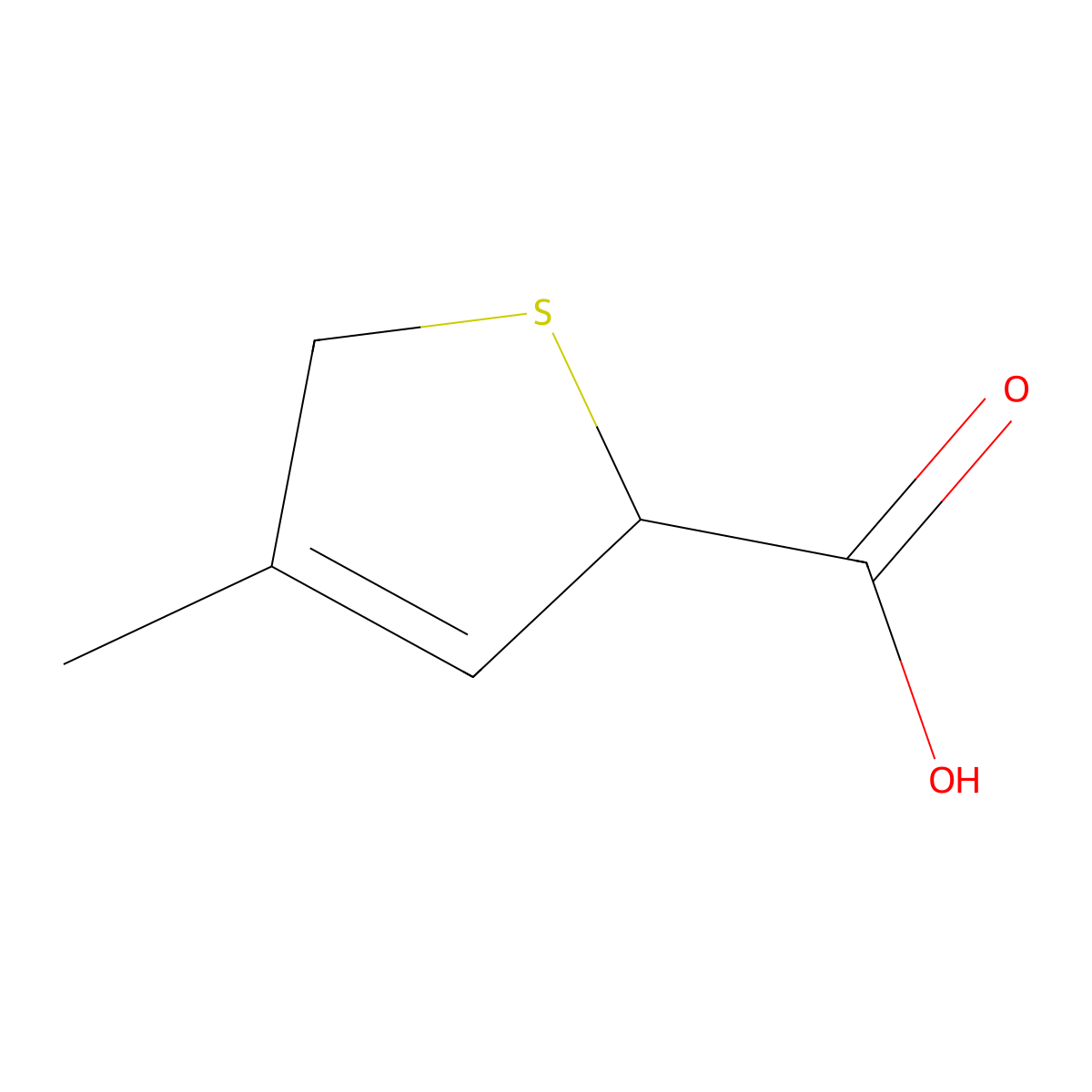 4-Methyl-2,5-dihydrothiophene-2-carboxylic acid molecular structure, CAS 71624-88-9