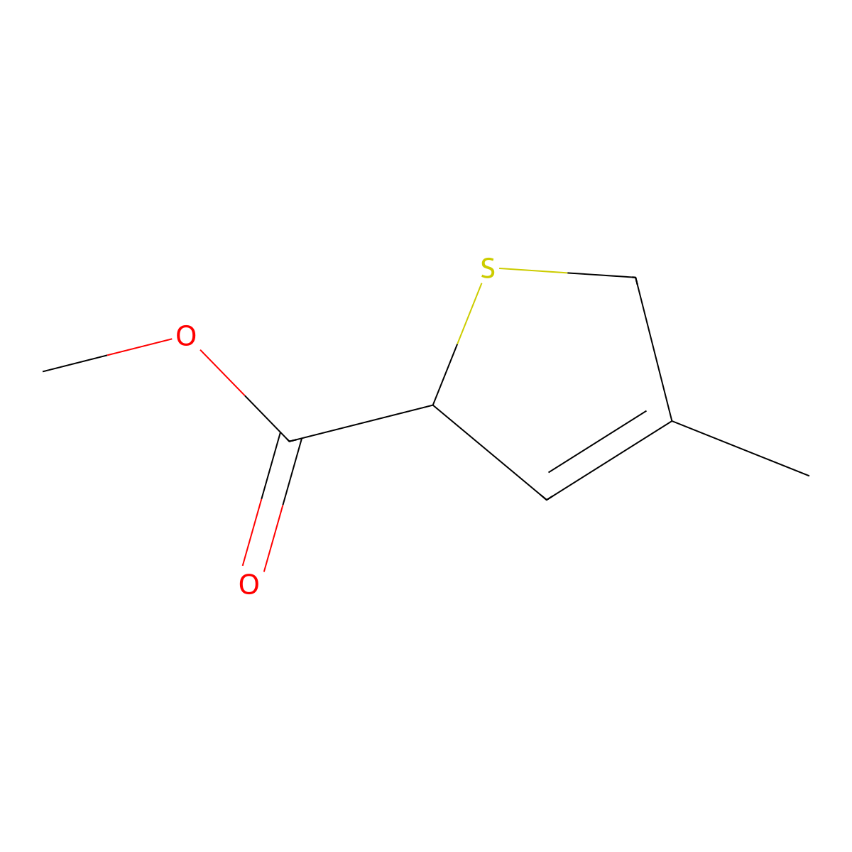 Methyl 4-methyl-2,5-dihydrothiophene-2-carboxylate molecular structure, CAS 71624-93-6
