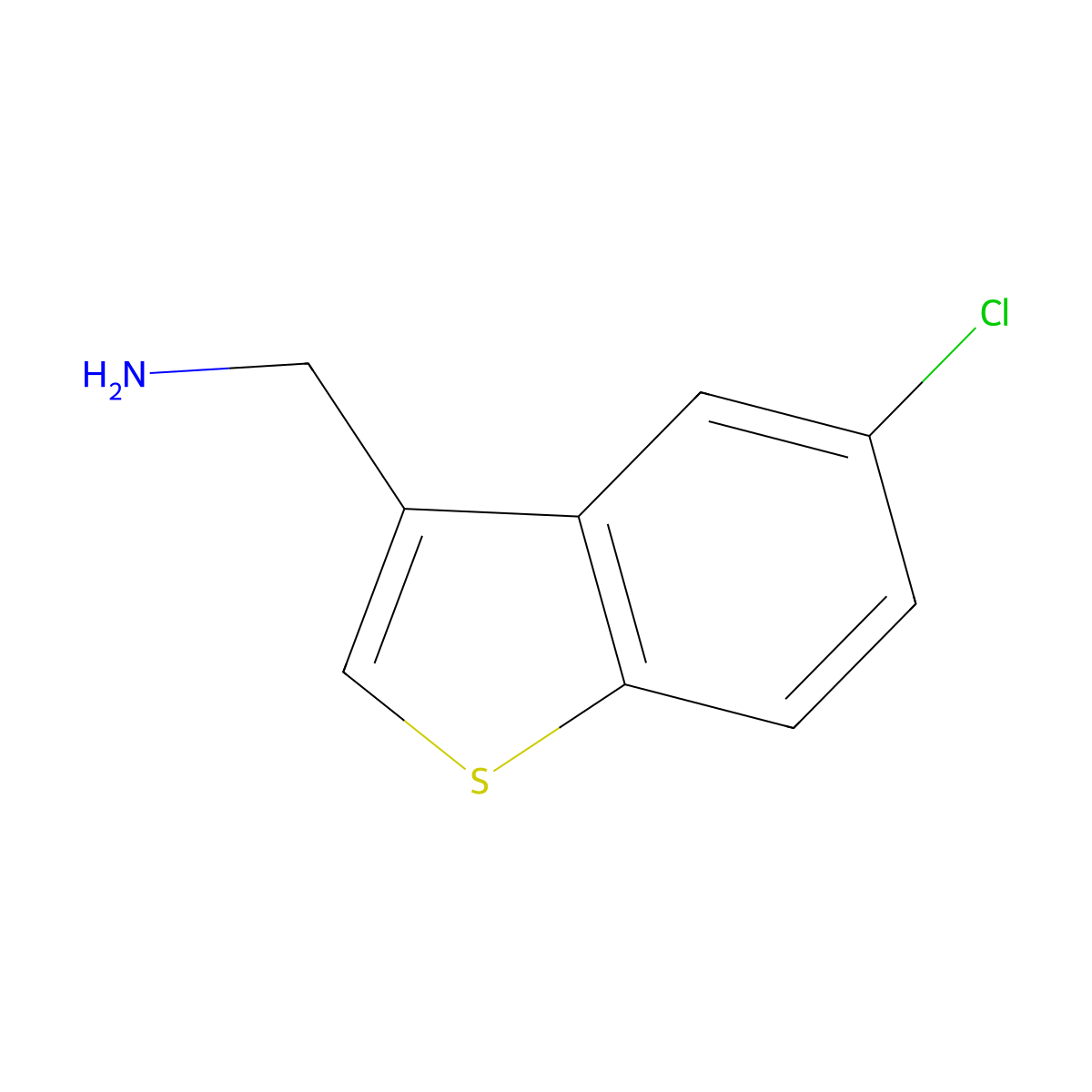 (5-Chlorobenzo[b]thiophen-3-yl)methanamine molecular structure, CAS 71625-90-6