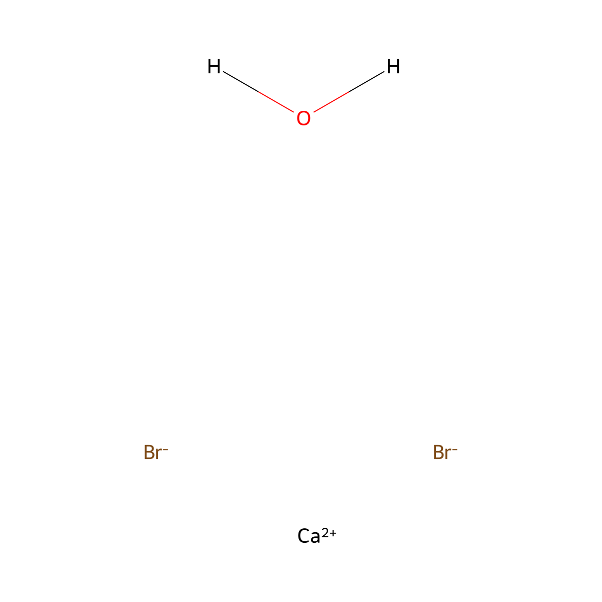 Calcium bromide hydrate molecular structure, CAS 71626-99-8