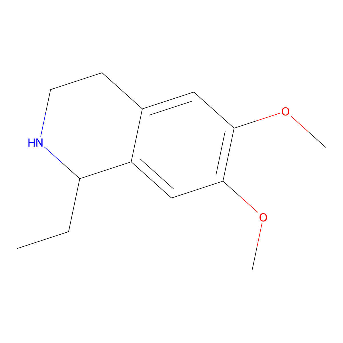 1-Ethyl-6,7-dimethoxy-1,2,3,4-tetrahydroisoquinoline molecular structure, CAS 71627-27-5