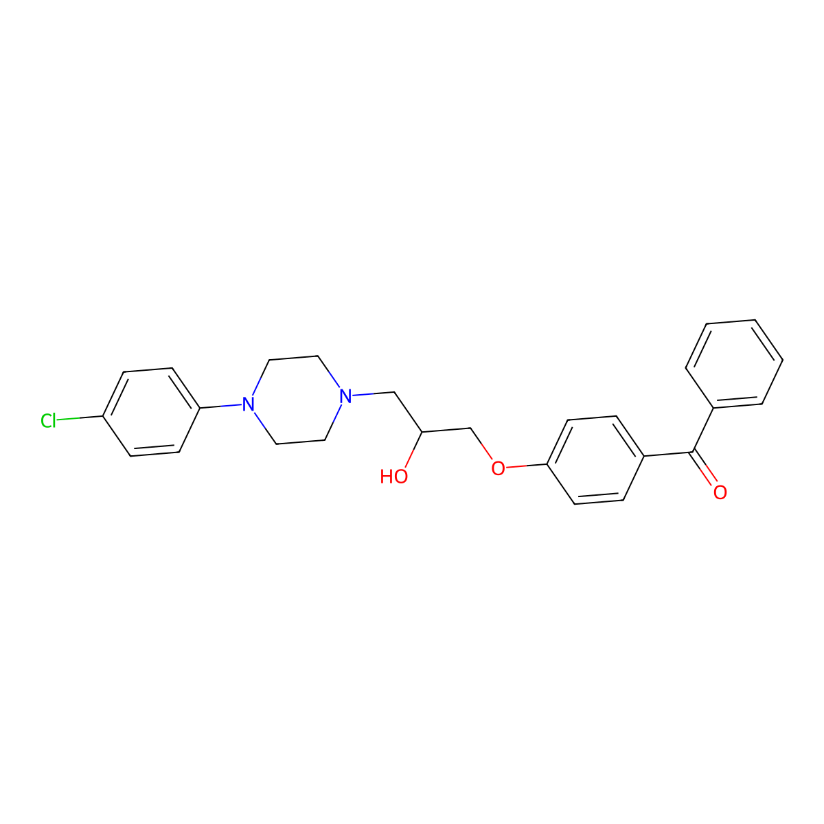(4-{3-[4-(4-Chlorophenyl)piperazin-1-yl]-2-hydroxypropoxy}phenyl)(phenyl)methanone molecular structure, CAS 716305-80-5