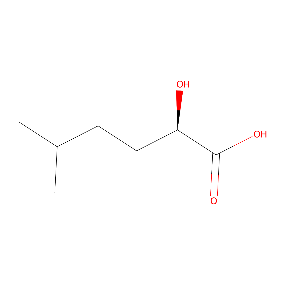 (2R)-2-hydroxy-5-methylhexanoic acid molecular structure, CAS 716311-64-7