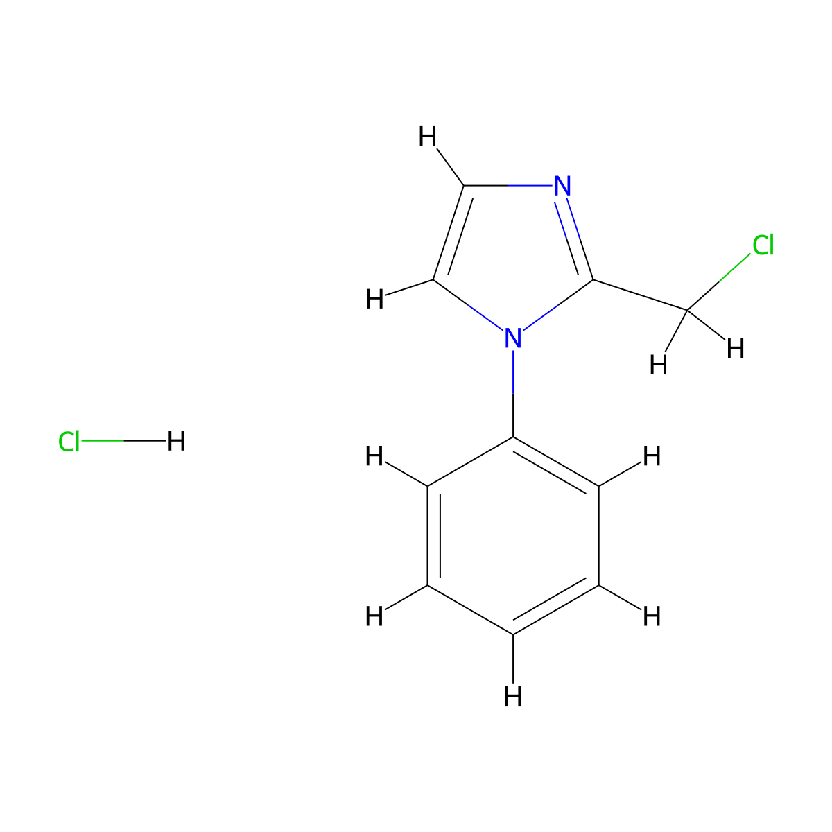2-(chloromethyl)-1-phenyl-1H-imidazole hydrochloride molecular structure, CAS 716318-71-7