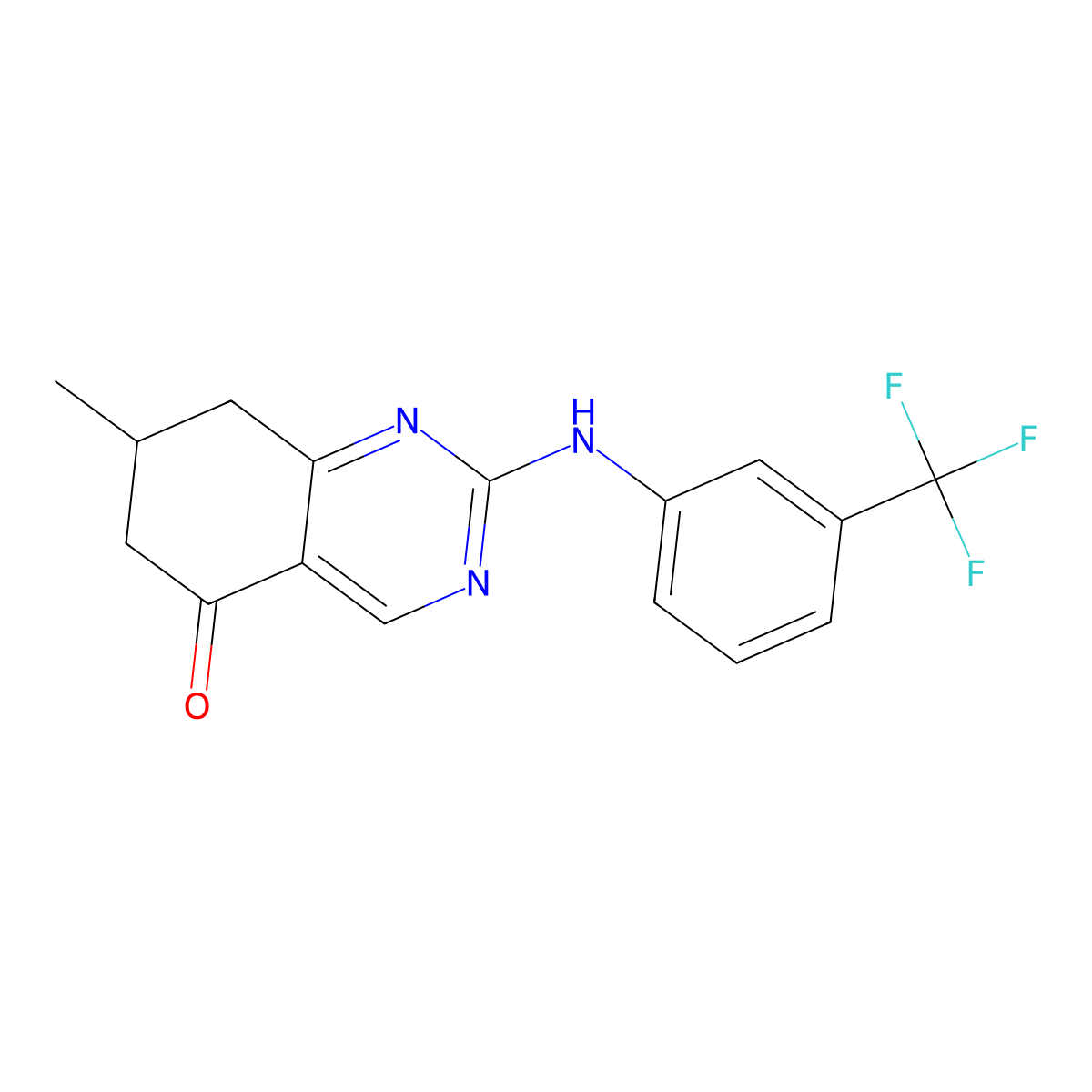7-methyl-2-[3-(trifluoromethyl)anilino]-7,8-dihydro-6H-quinazolin-5-one molecular structure, CAS 716330-49-3