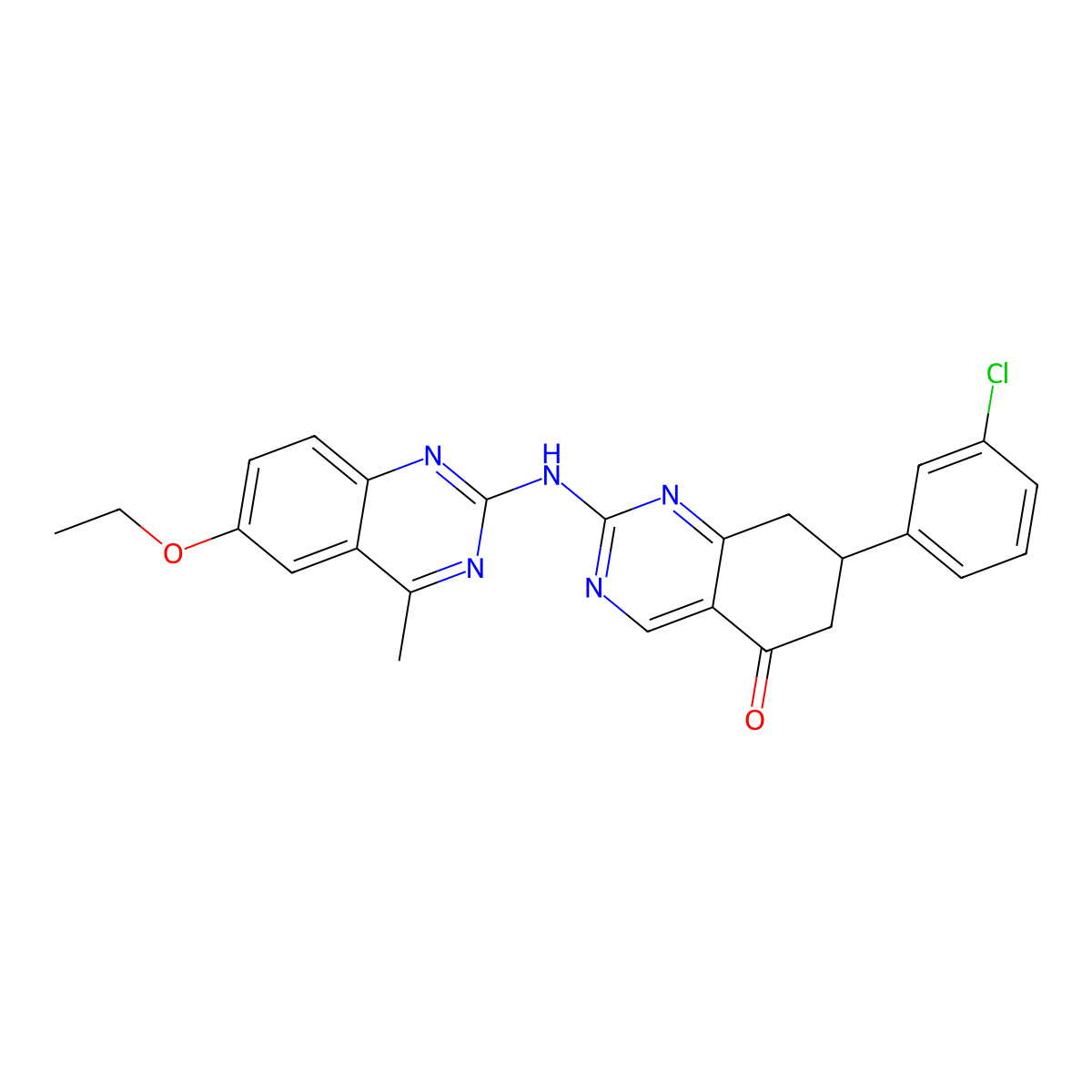 7-(3-chlorophenyl)-2-[(6-ethoxy-4-methylquinazolin-2-yl)amino]-7,8-dihydroquinazolin-5(6H)-one molecular structure, CAS 716330-87-9