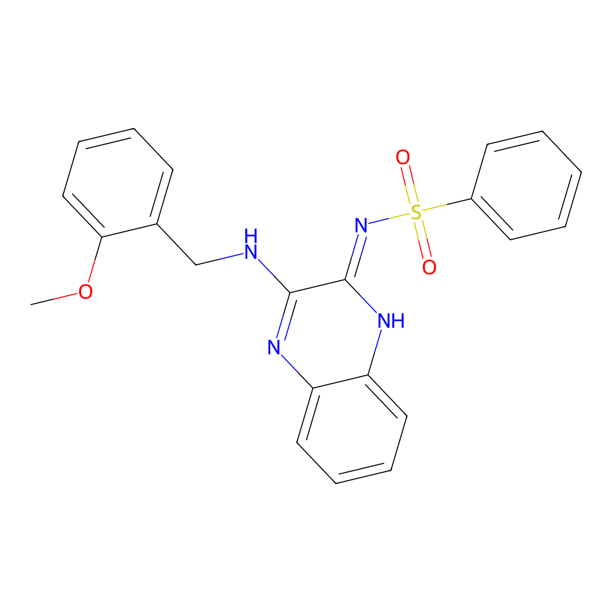 N-[3-[(2-methoxyphenyl)methylamino]quinoxalin-2-yl]benzenesulfonamide molecular structure, CAS 716331-36-1