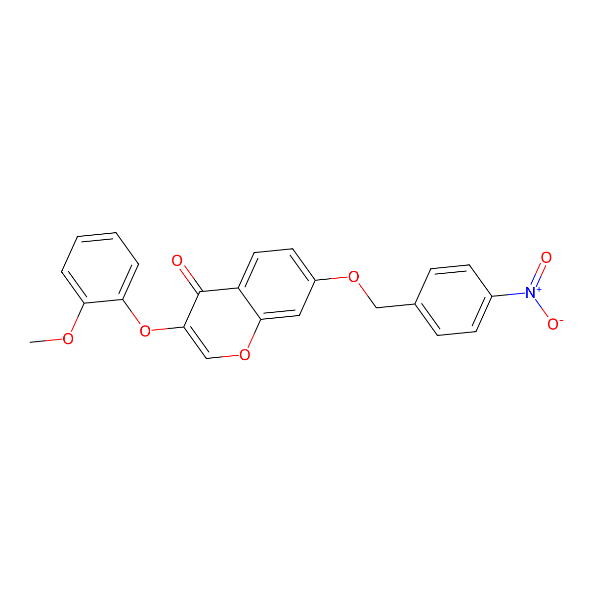 3-(2-Methoxyphenoxy)-7-[(4-nitrophenyl)methoxy]chromen-4-one molecular structure, CAS 716332-53-5
