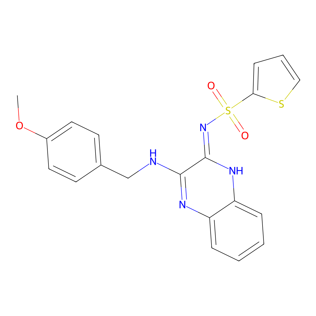 N-[3-[(4-methoxyphenyl)methylamino]quinoxalin-2-yl]thiophene-2-sulfonamide molecular structure, CAS 716334-39-3