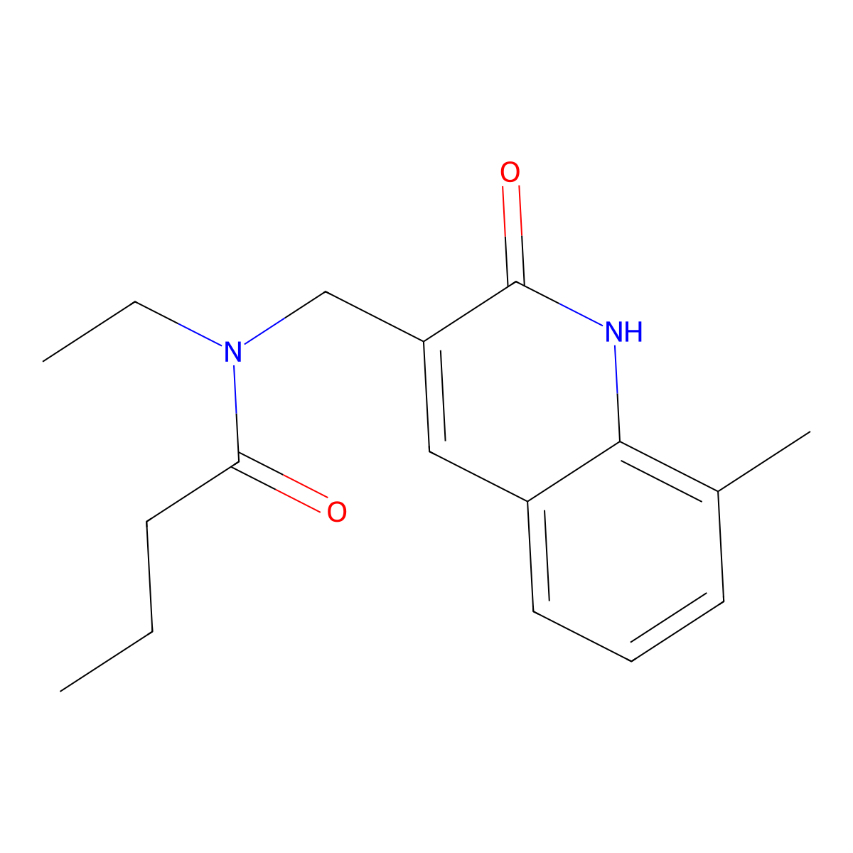 N-ethyl-N-[(8-methyl-2-oxo-1H-quinolin-3-yl)methyl]butanamide molecular structure, CAS 716335-10-3