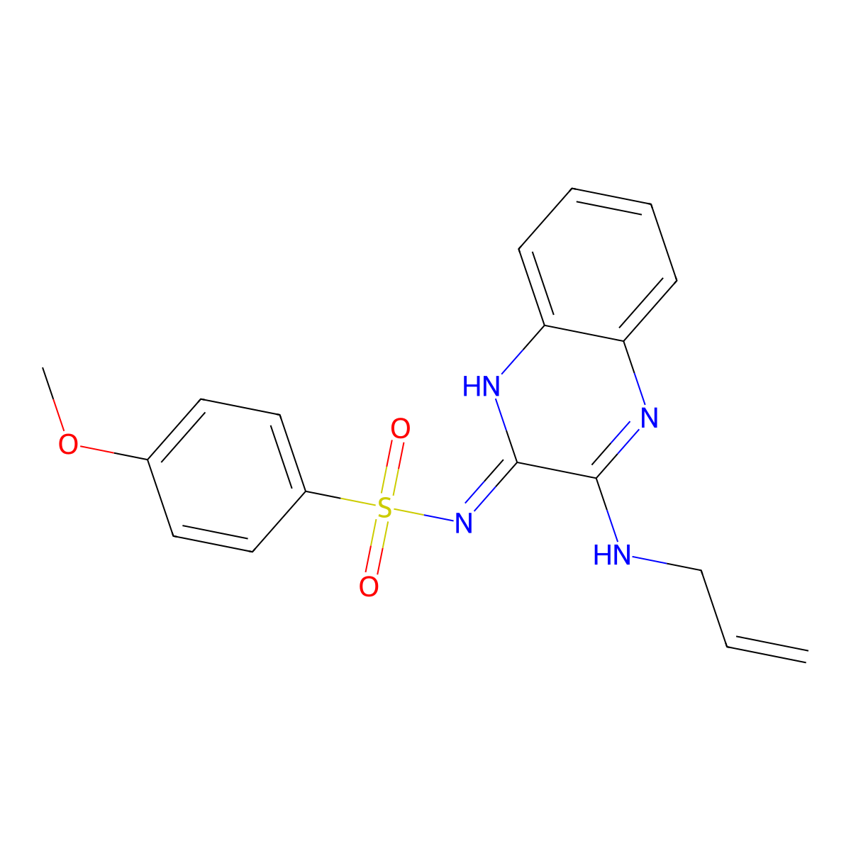 4-methoxy-N-[3-(prop-2-enylamino)quinoxalin-2-yl]benzenesulfonamide molecular structure, CAS 716335-22-7
