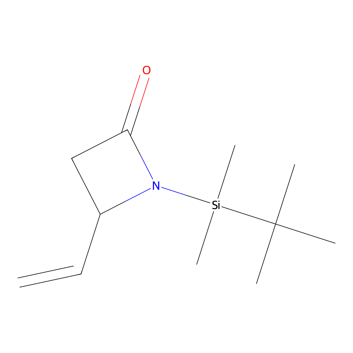 1-(t-Butyldimethylsilyl)-4-vinyl-2-azetidinone molecular structure, CAS 71634-52-1