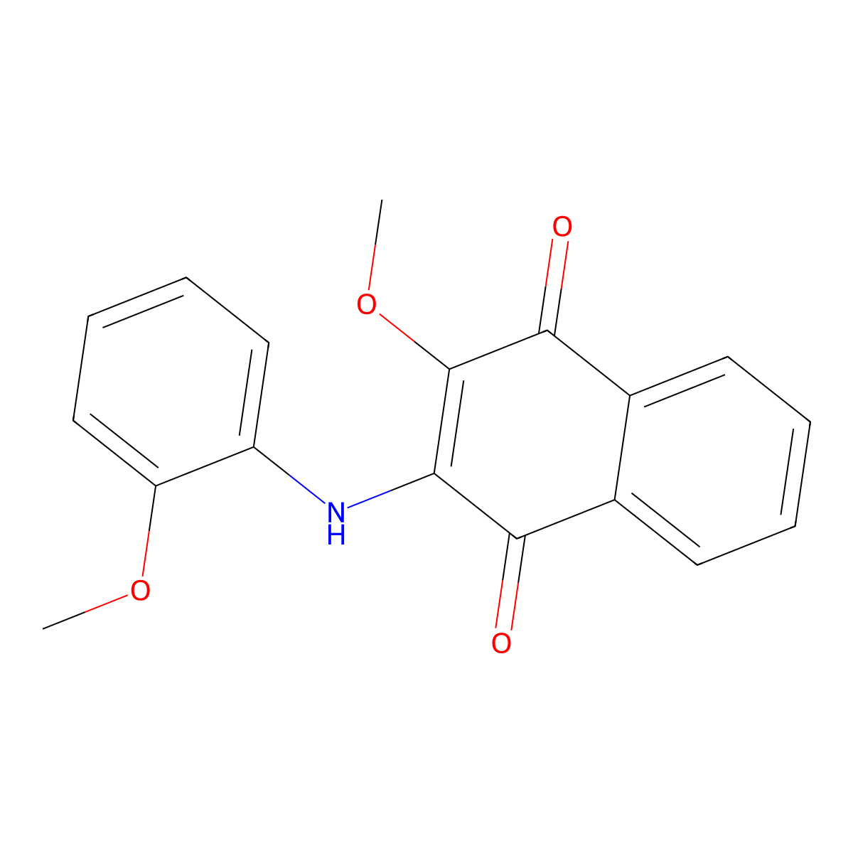 2-Methoxy-3-(2-methoxyanilino)naphthalene-1,4-dione molecular structure, CAS 716340-10-2