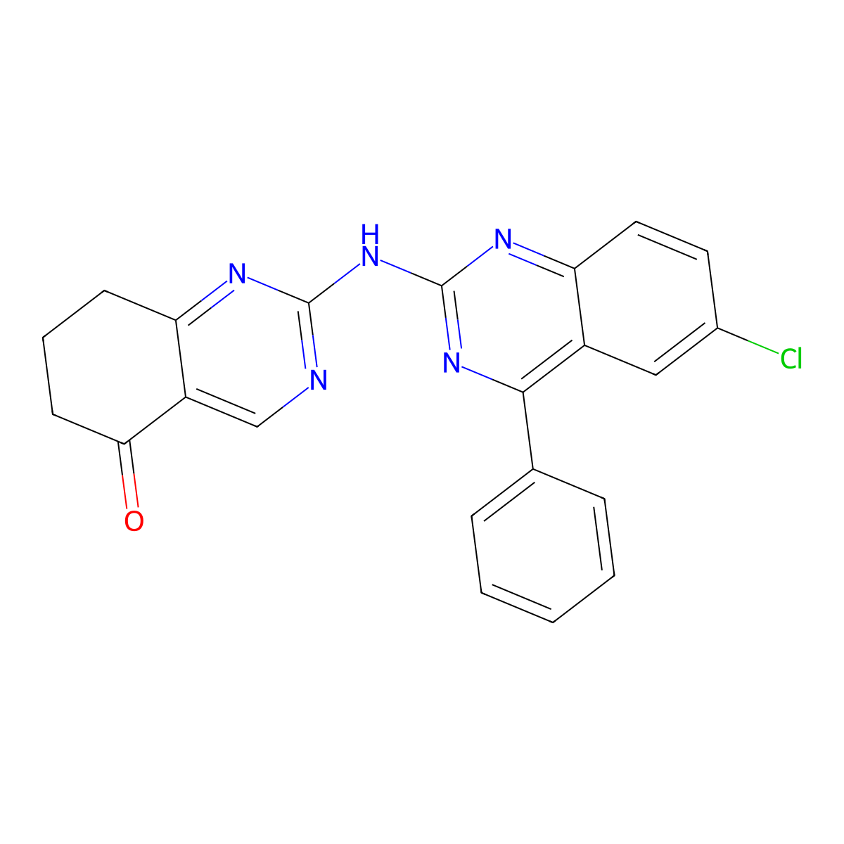 2-[(6-chloro-4-phenylquinazolin-2-yl)amino]-7,8-dihydroquinazolin-5(6H)-one molecular structure, CAS 716340-32-8