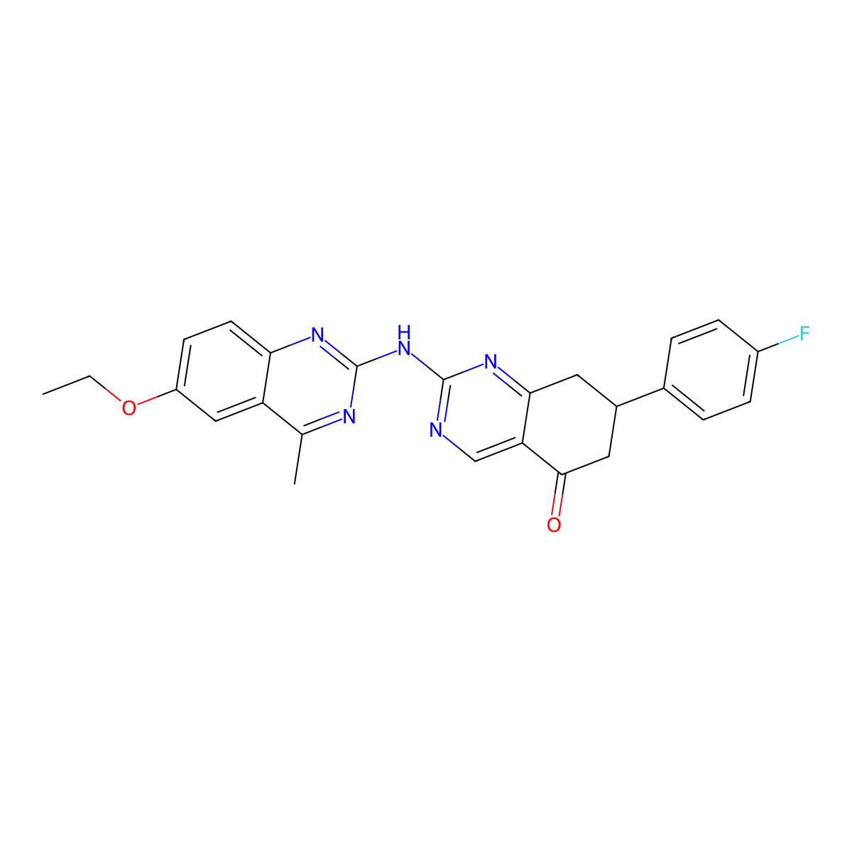 2-[(6-ethoxy-4-methylquinazolin-2-yl)amino]-7-(4-fluorophenyl)-7,8-dihydroquinazolin-5(6H)-one molecular structure, CAS 716341-85-4