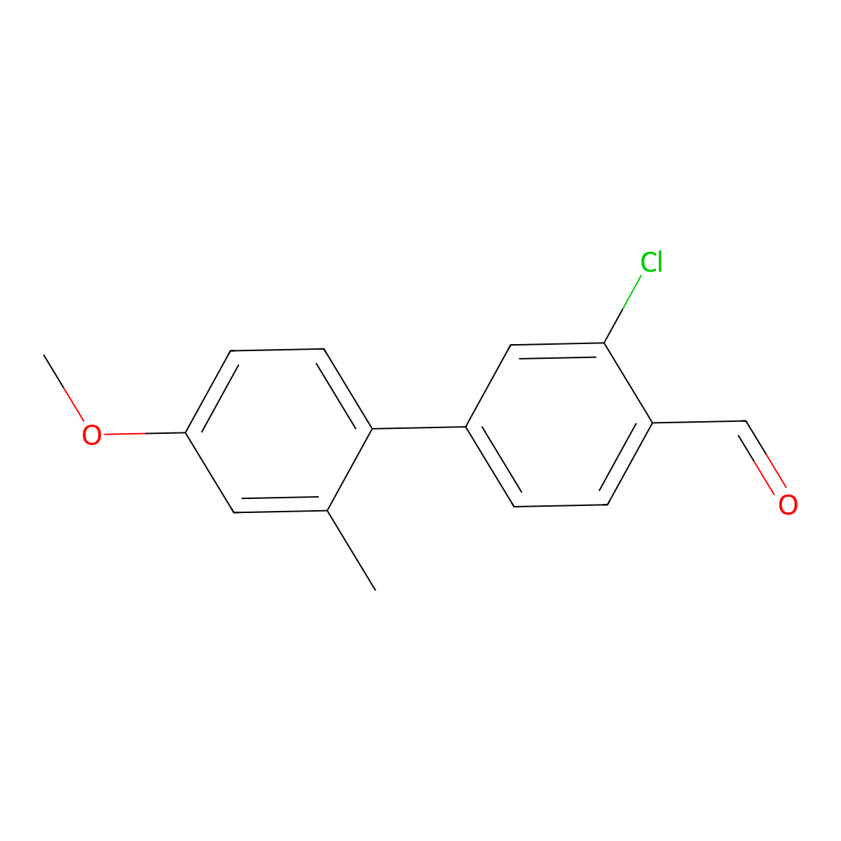 3-Chloro-4'-methoxy-2'-methyl-[1,1'-biphenyl]-4-carbaldehyde molecular structure, CAS 716344-24-0