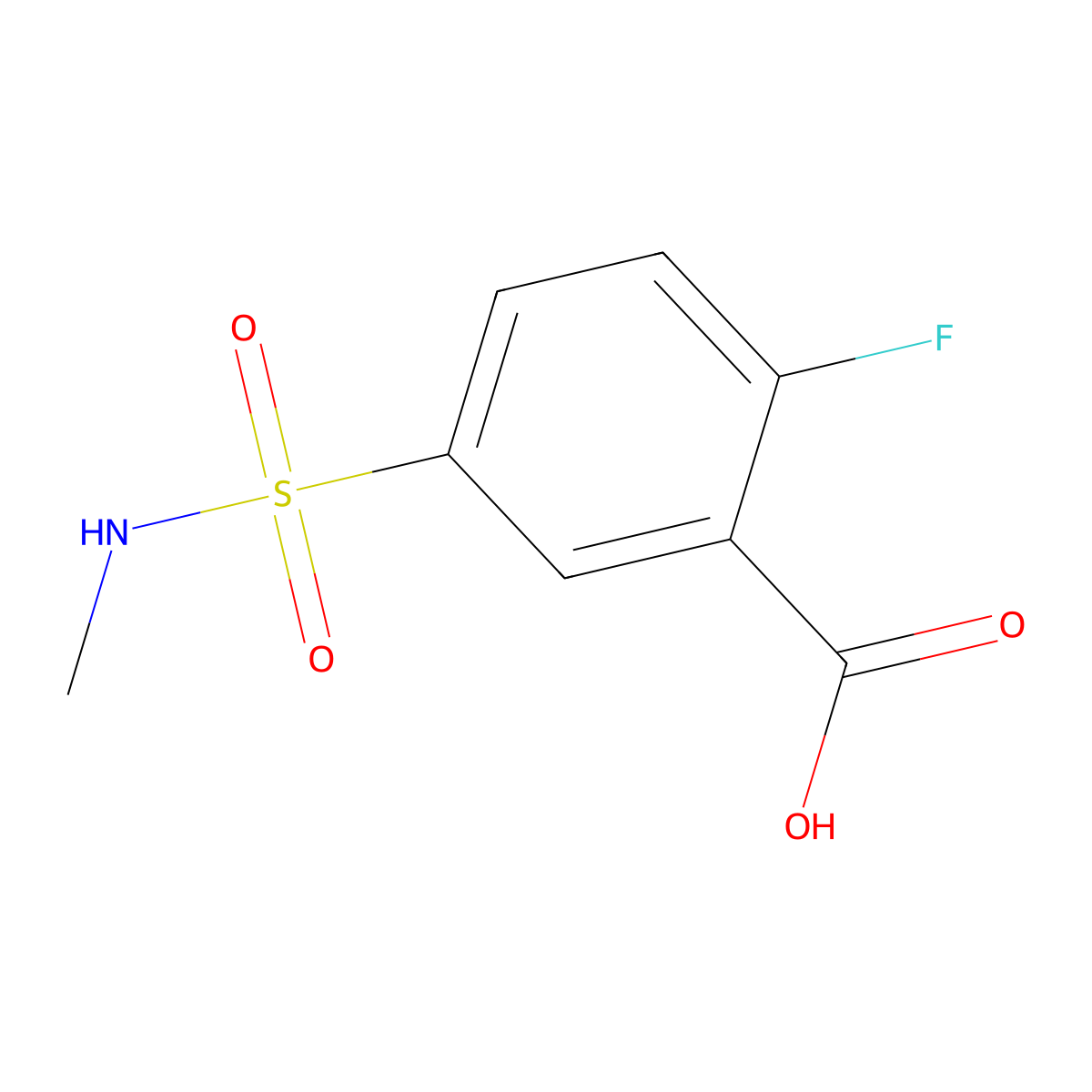 2-Fluoro-5-(methylsulfamoyl)benzoic acid molecular structure, CAS 716358-53-1