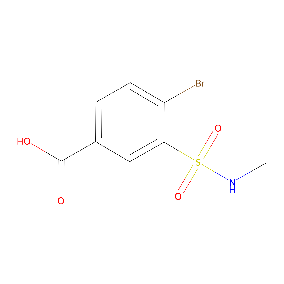 4-Bromo-3-(methylsulfamoyl)benzoic acid molecular structure, CAS 716358-64-4
