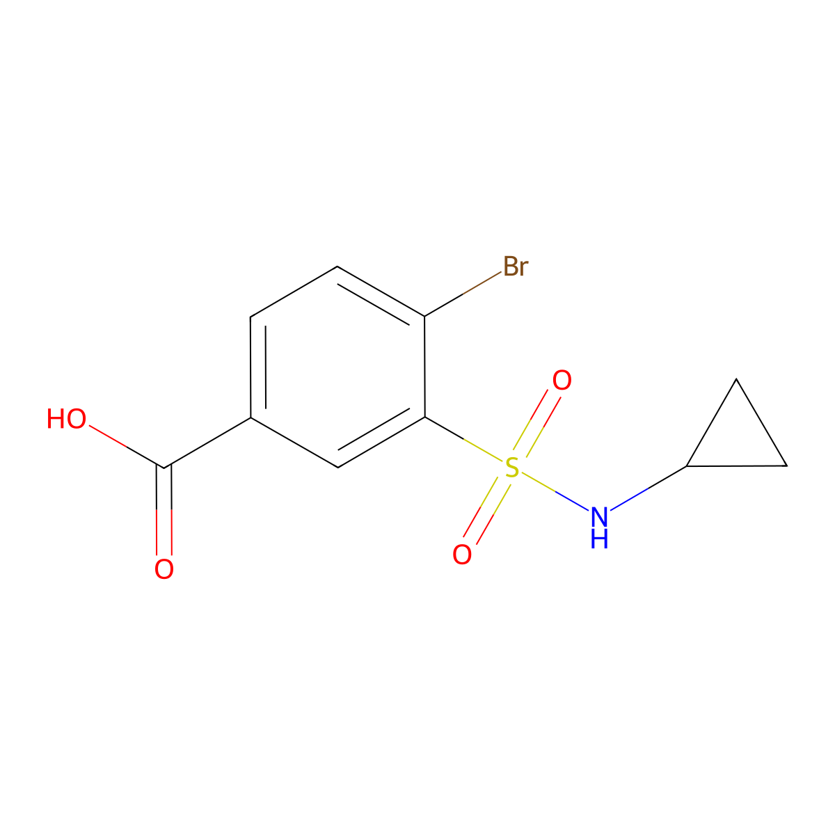 4-Bromo-3-(cyclopropylsulfamoyl)benzoic acid molecular structure, CAS 716358-67-7
