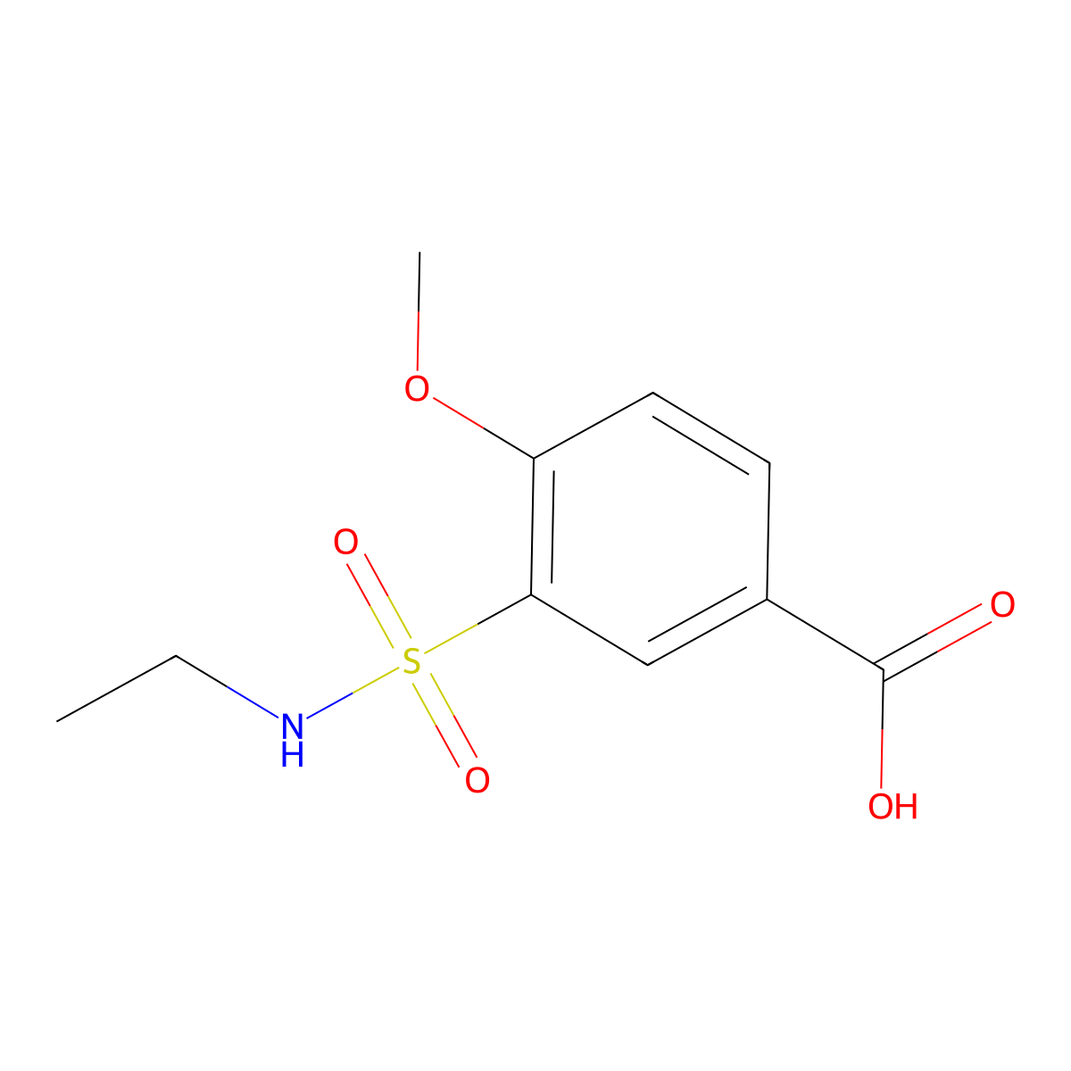 3-(Ethylsulfamoyl)-4-methoxybenzoic acid molecular structure, CAS 716358-74-6