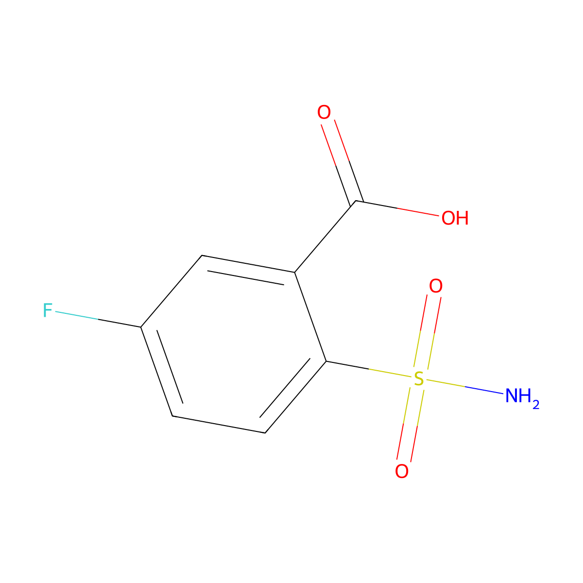 5-Fluoro-2-sulfamoylbenzoic acid molecular structure, CAS 716359-66-9