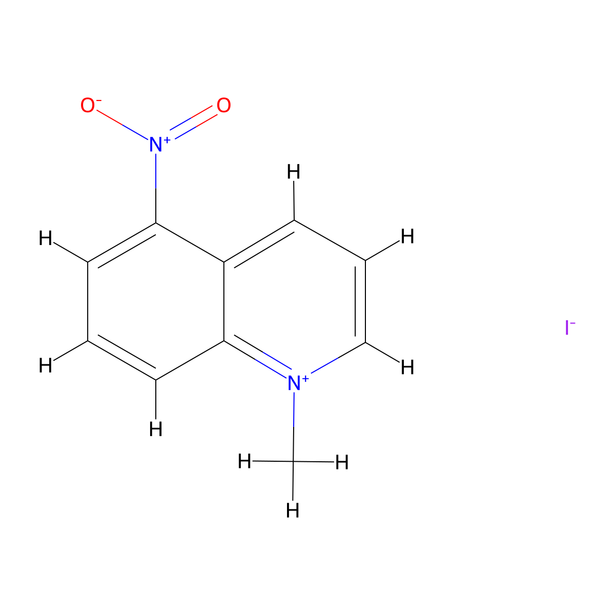 1-Methyl-5-nitroquinolin-1-ium iodide molecular structure, CAS 71636-07-2