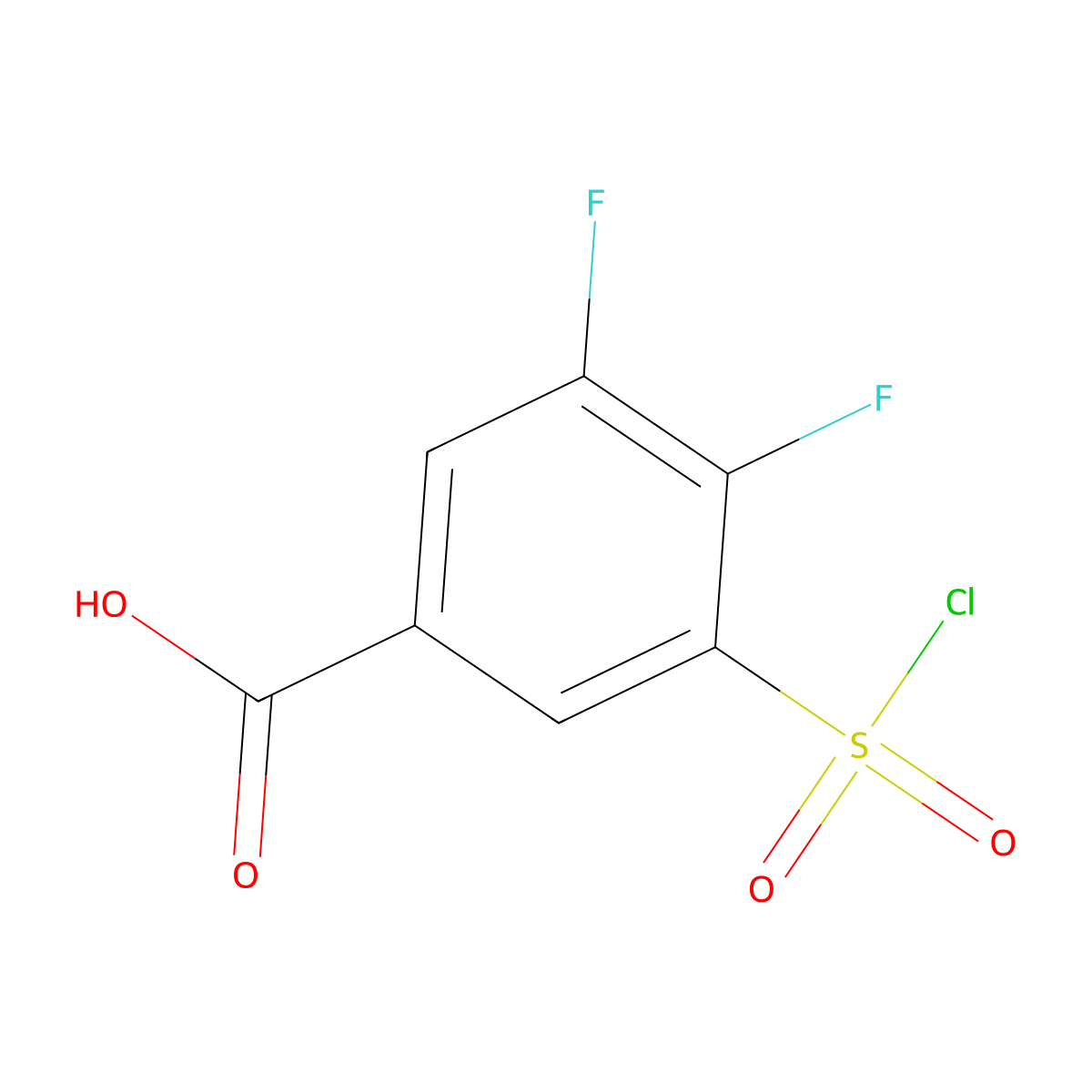 3-(Chlorosulfonyl)-4,5-difluorobenzoic acid molecular structure, CAS 716361-76-1