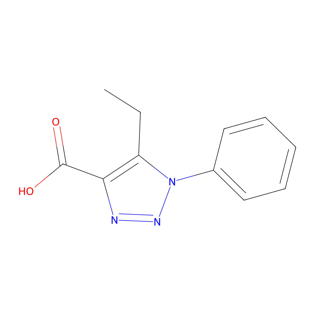 5-Ethyl-1-phenyl-1H-1,2,3-triazole-4-carboxylic acid molecular structure, CAS 716361-89-6