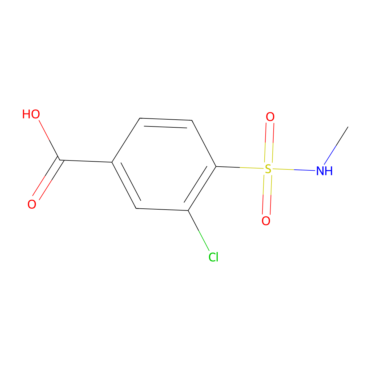 3-Chloro-4-(methylsulfamoyl)benzoic acid molecular structure, CAS 716361-94-3