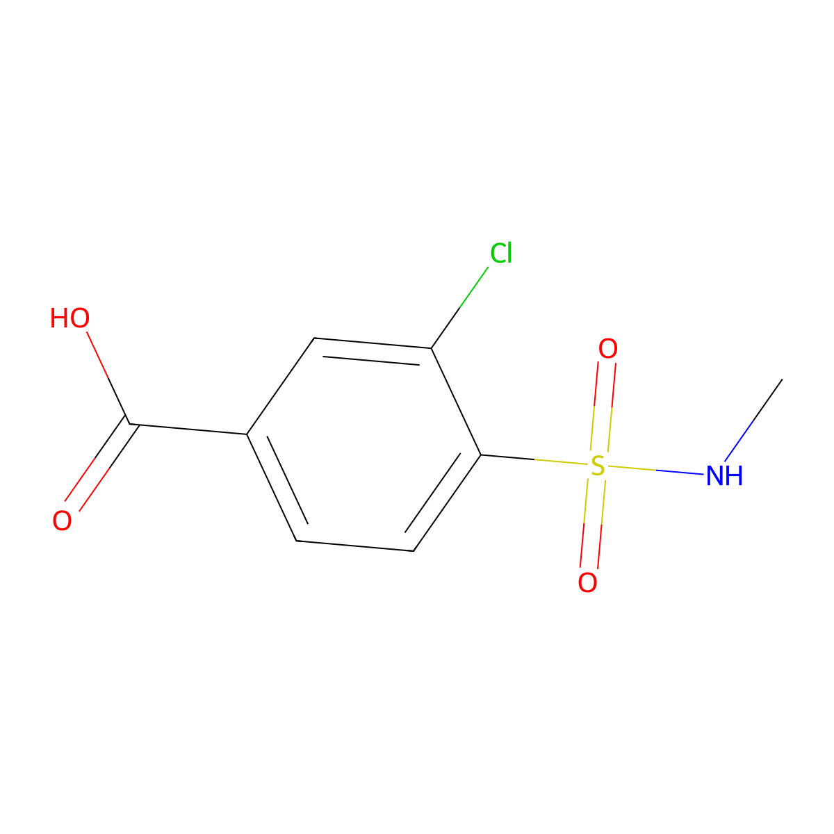 3-Chloro-4-(methylsulfamoyl)benzoic acid molecular structure, CAS 716361-94-3