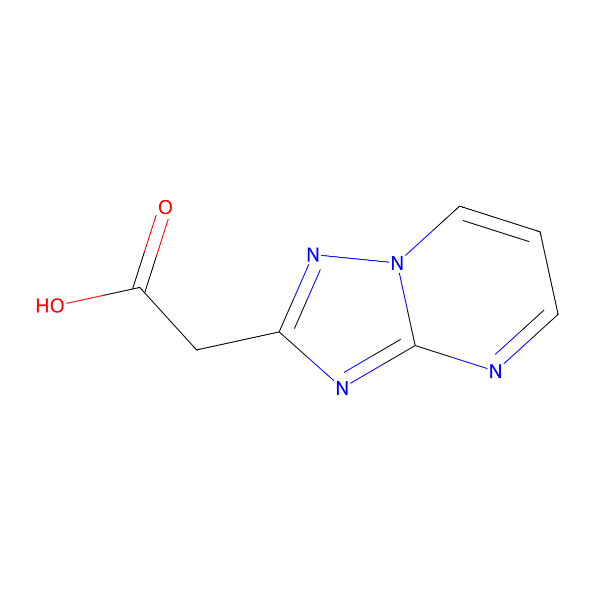 2-((1,2,4)Triazolo(1,5-a)pyrimidin-2-yl)acetic acid molecular structure, CAS 716362-08-2