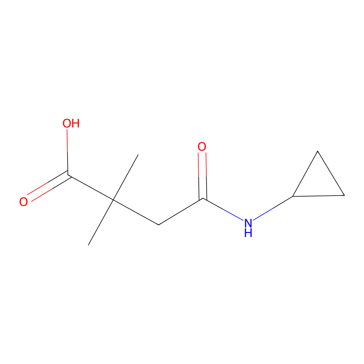 4-(Cyclopropylamino)-2,2-dimethyl-4-oxobutanoic acid molecular structure, CAS 716362-32-2