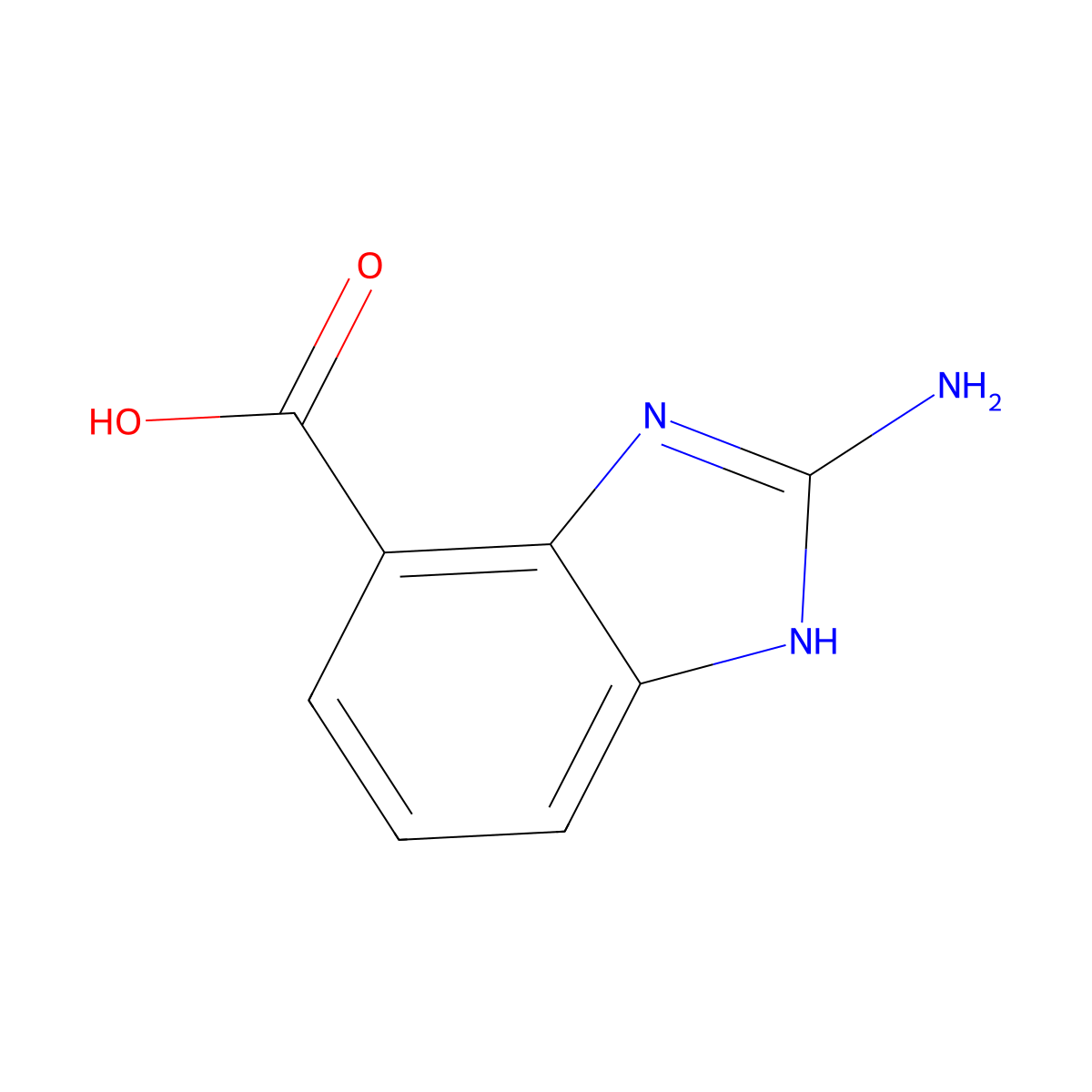 2-Amino-1H-benzo[d]imidazole-4-carboxylic acid molecular structure, CAS 716362-36-6