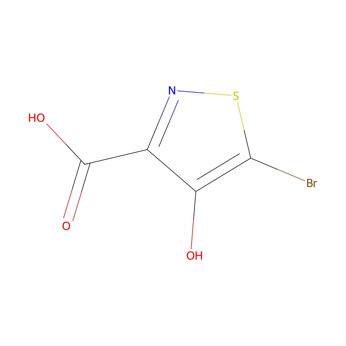 5-Bromo-4-hydroxy-1,2-thiazole-3-carboxylic acid molecular structure, CAS 716362-74-2