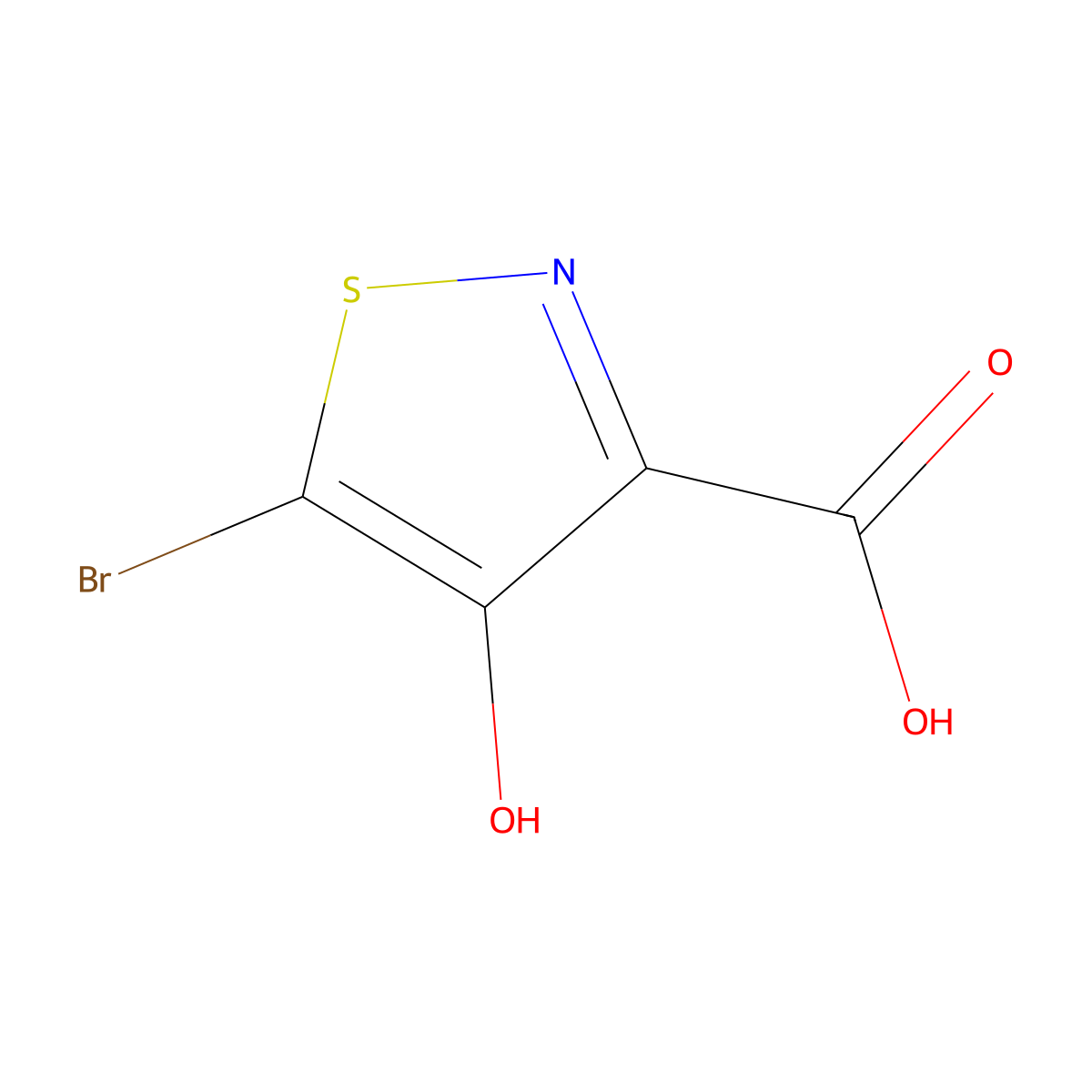 5-Bromo-4-hydroxy-1,2-thiazole-3-carboxylic acid molecular structure, CAS 716362-74-2
