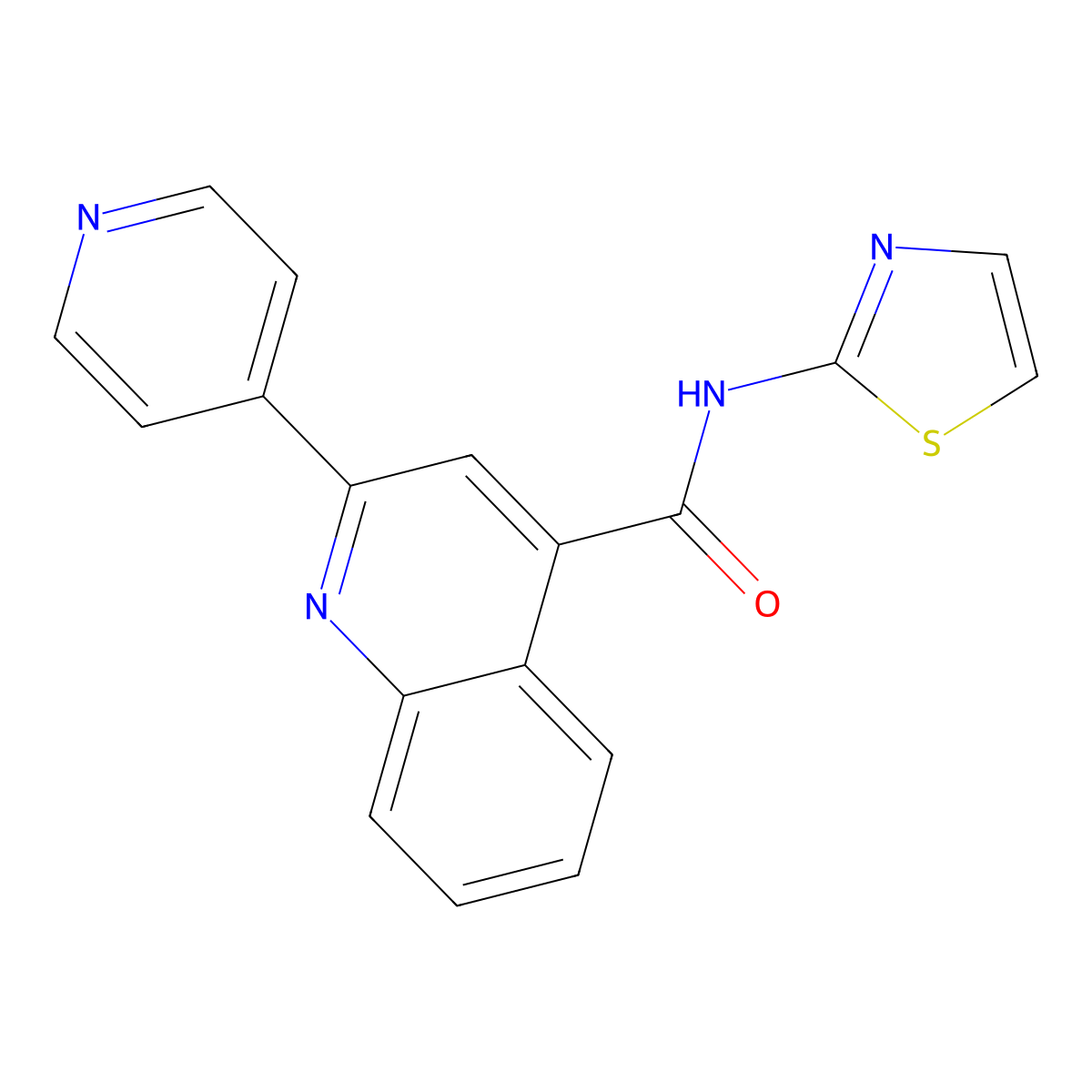 2-(pyridin-4-yl)-N-(thiazol-2-yl)quinoline-4-carboxamide molecular structure, CAS 716363-23-4