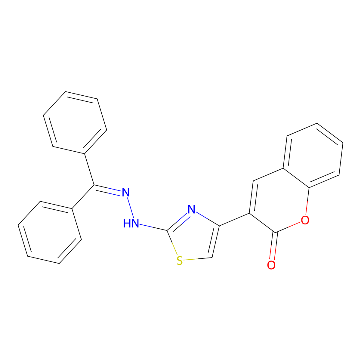 3-{2-[2-(diphenylmethylidene)hydrazinyl]-1,3-thiazol-4-yl}-2H-chromen-2-one molecular structure, CAS 716363-88-1